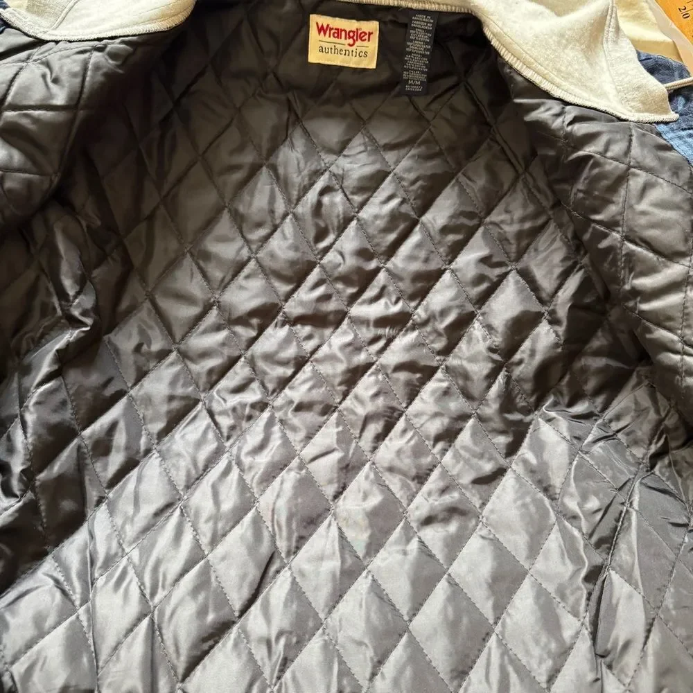 NWT Wrangler Men's Flannel Quilted Shacket Hoodie Size M